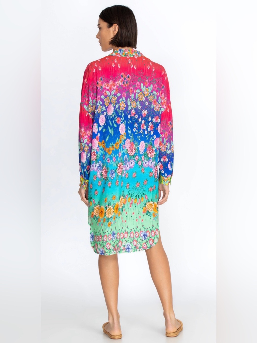 Johnny Was RAINBOW MIDI SHIRT DRESS - Picture 2 of 12